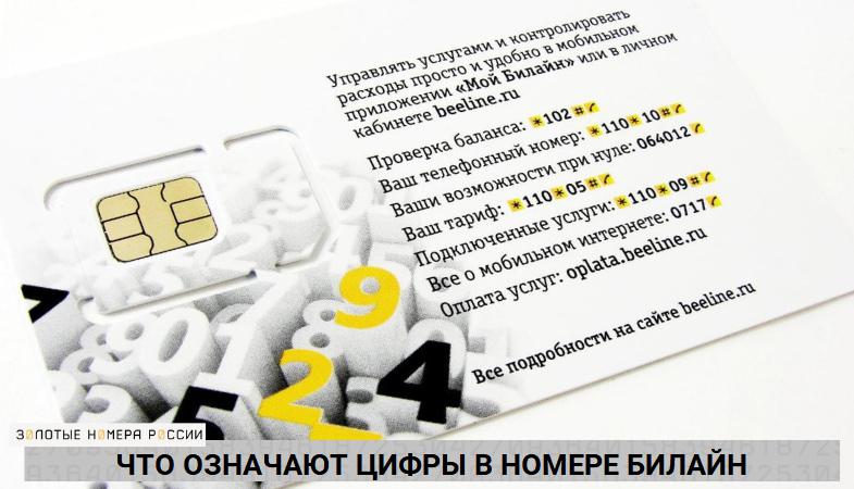 Что означают цифры в мобильном номере Билайн